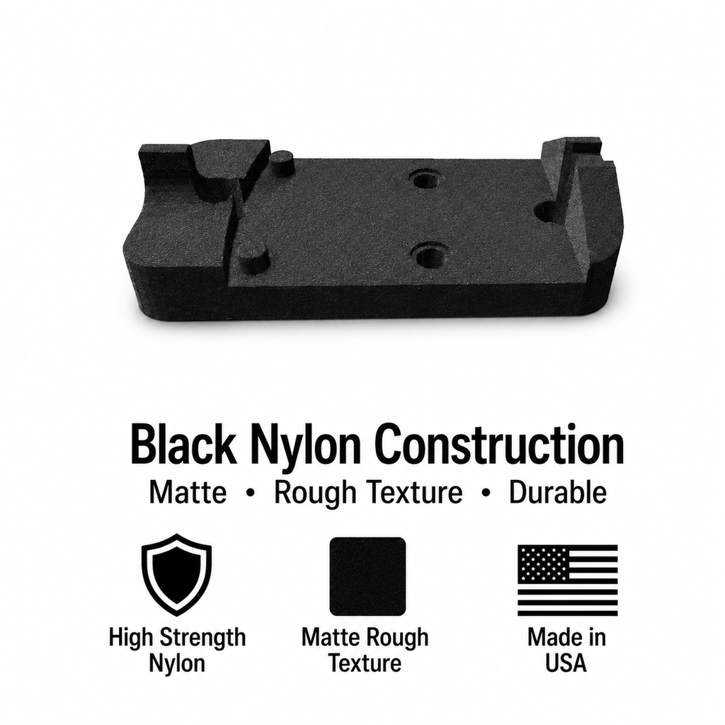 Optic Plate Adapter for Ruger Mark I, II, III, & IV - RMR Red Dot Mount - Nylon Polymer