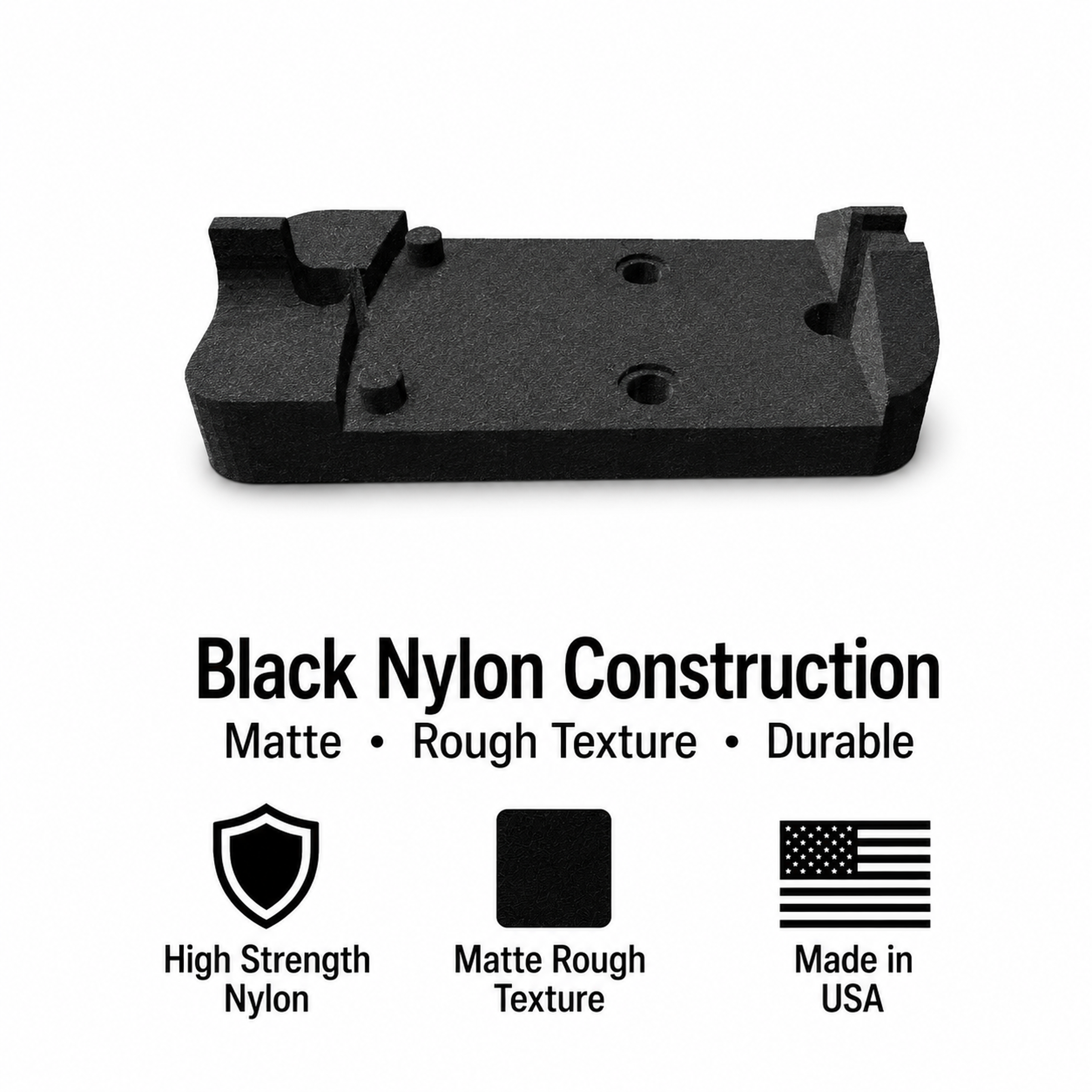 Optic Plate Adapter for Ruger Mark I, II, III, & IV - RMR Red Dot Mount - Nylon Polymer