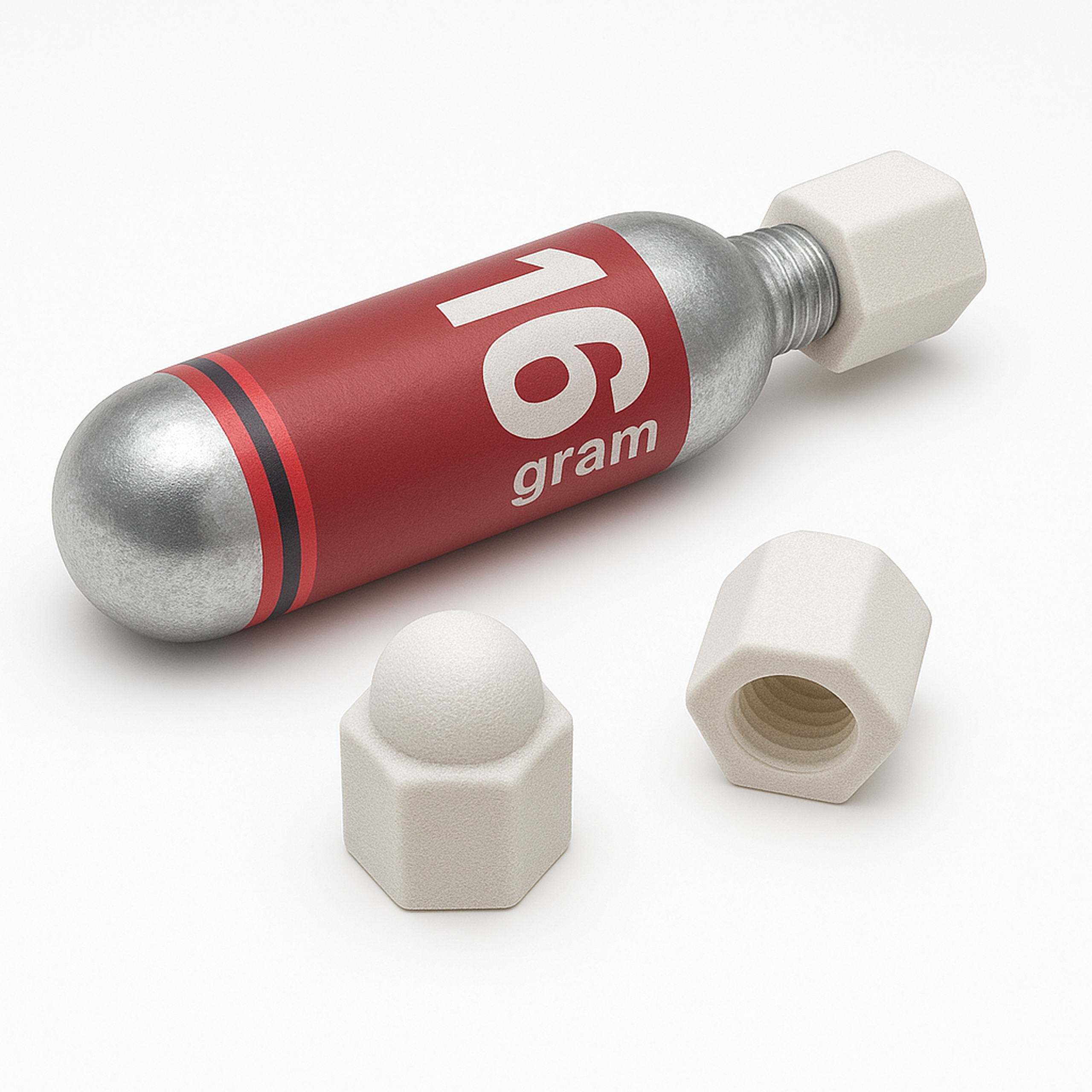 CO2 Cartridge Thread Protector Cap, 3/8"-24 NF, Fits 12g/16g Bike Inflator Cartridges, 3D‑Printed Plastic, 3‑Pack.