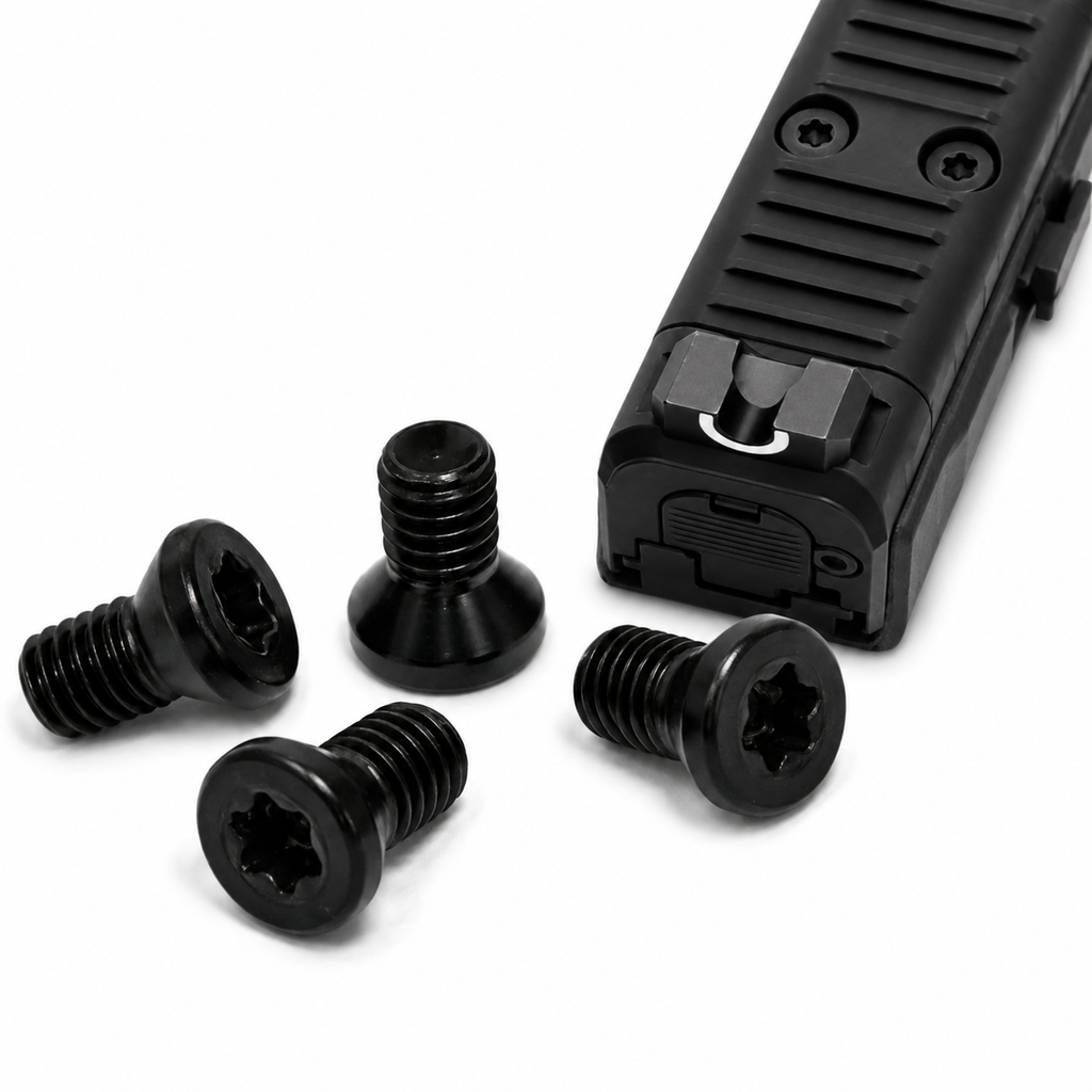 Optic Cover Plate Steel Torx Screws for Springfield Armory Hellcat OSP - Black Oxide - (4 Pack)