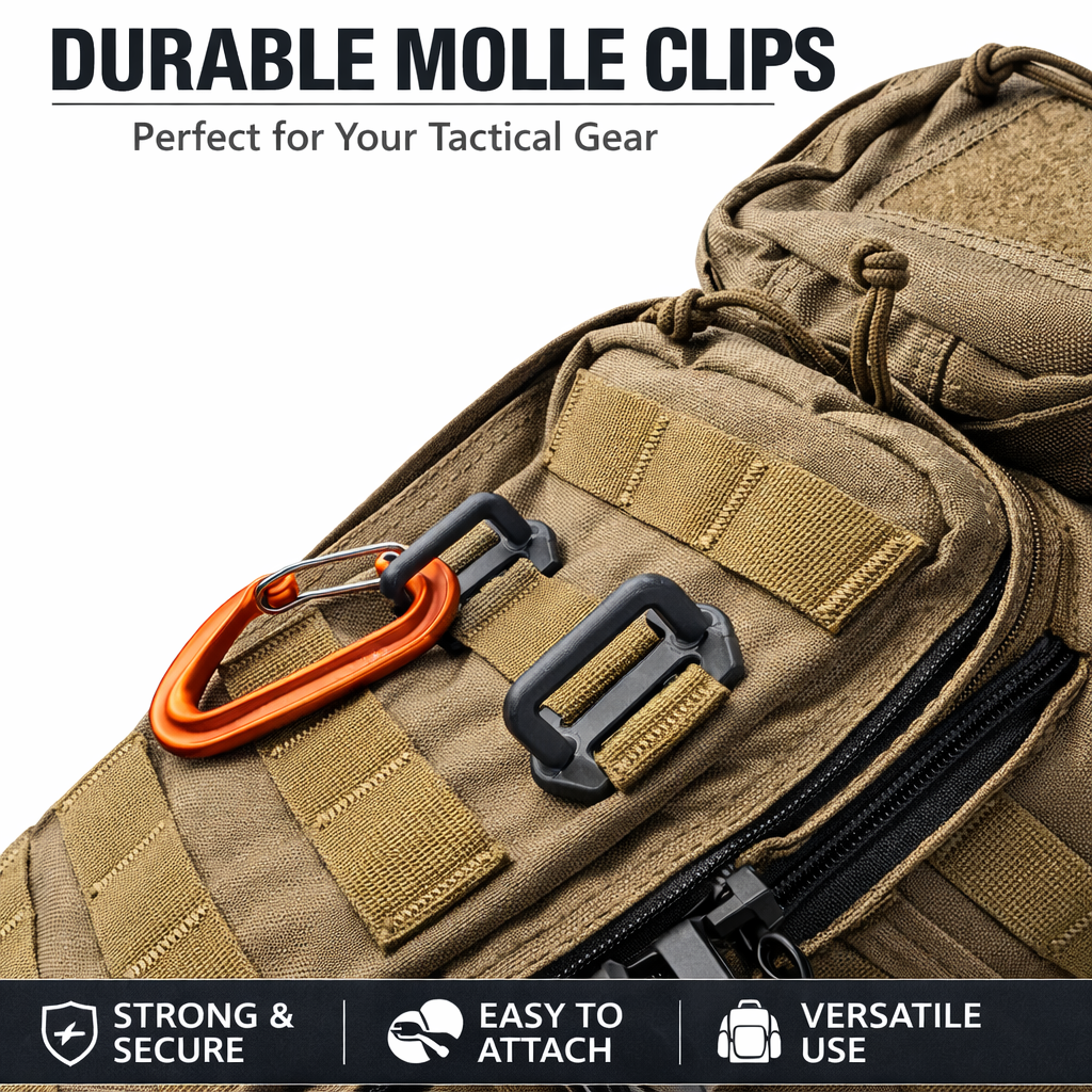 Molle-Compatible Gear Loop (2-Pack) – Rugged Utility Hook for Belts, Vests & Backpacks – Holds Gloves, Keys, Tools