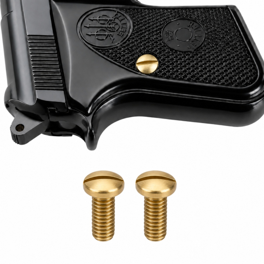 Slotted Grip Panel Screws for Beretta Jetfire Tomcat Minx 950 950B 950BS 21A 3032 - Brass - (2 Pack)