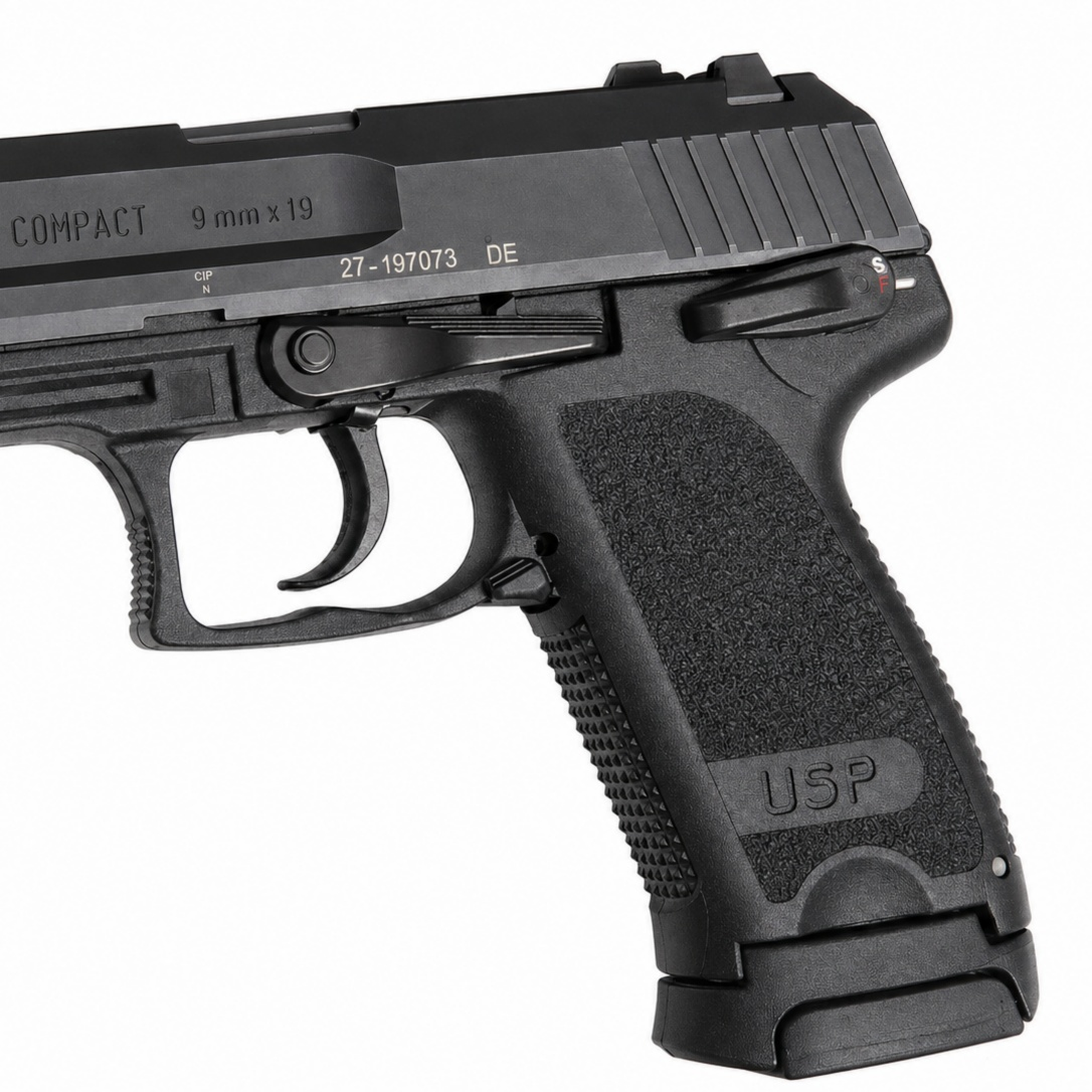 Mag Spacer Sleeve for HK P2000 & USP Compact, Fits Full-Size VP9 VP40 P30 9mm .40 .357 SIG Mags, Black Nylon Polymer - Made in USA