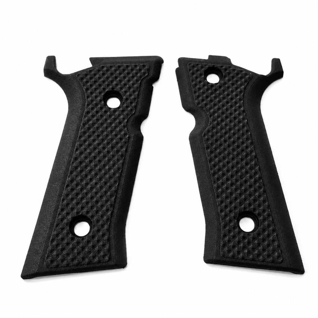 Grips for Beretta 92XI / 92GTS Full Size - Diamond Cut Texture - Black Nylon Polymer