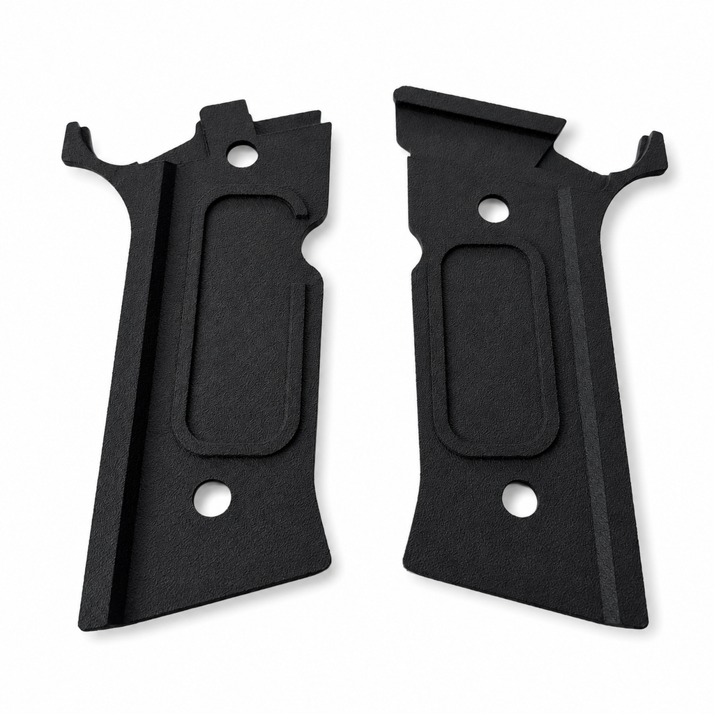 Grips for Beretta 92XI / 92GTS Full Size - Diamond Cut Texture - Black Nylon Polymer