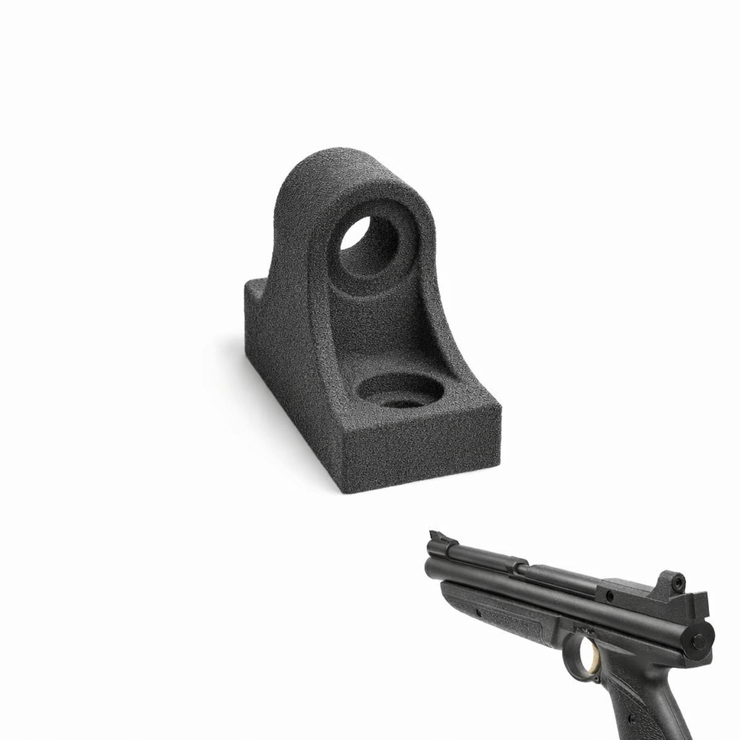 Ghost Ring Rear Sight for Crosman 2240, 1377, 1322 Air Pistols, Black, Fixed Peep Sight, Steel Breech Compatible - Nylon