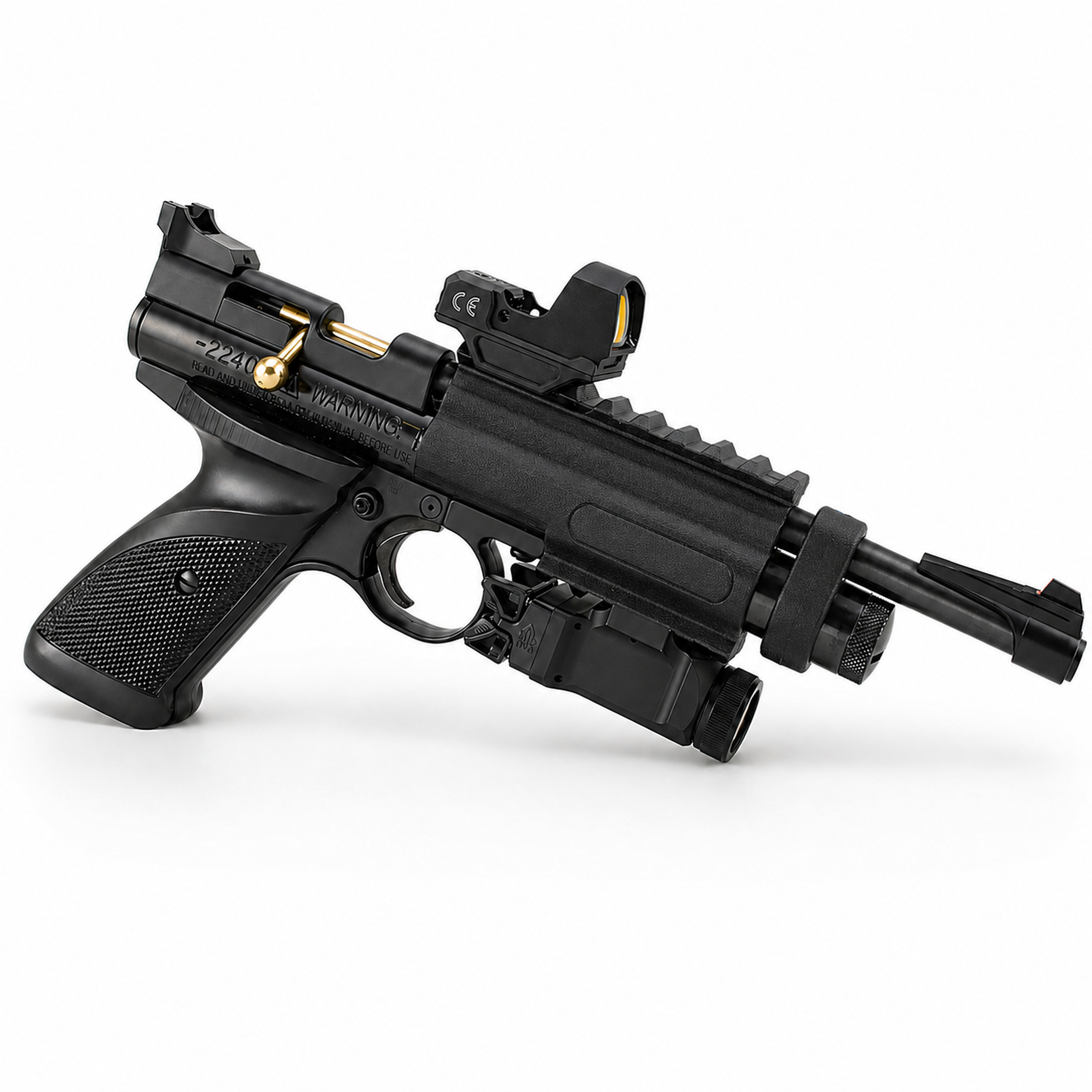 Dual Rail Scope & Light Mount for Crosman 2240, 20mm Weaver/Picatinny Compatible, Black Nylon Polymer - Made in USA