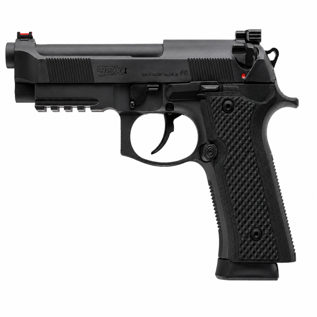 Grips for Beretta 92XI / 92GTS Full Size - Diamond Cut Texture - Black Nylon Polymer