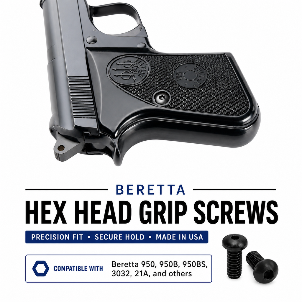 Hex Grip Panel Screws for Beretta Jetfire Tomcat Minx 950 950B 950BS 21A 3032 - (2 Pack)